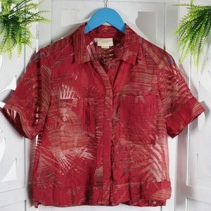 Maeve Spring Short Sleeve Sheer Blouse Size 4 NEW